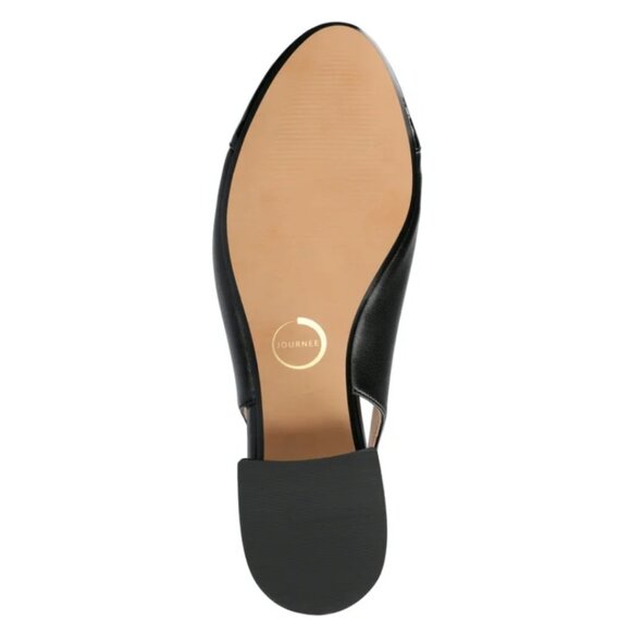 Journee Women Sammie Sling Back Cap Toe Block Heel Patent Leather Pumps, Size 7W - Picture 5 of 7